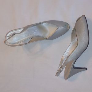 Vintage BRUNO MAGLI Silver Open Toe Heels